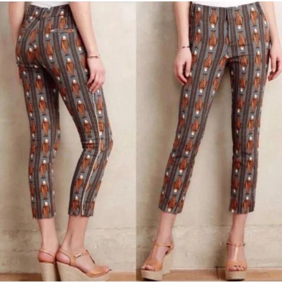 Cartonnier by Anthropologie Fish Print Charlie Trouser Pants Women's Size 2 - Picture 1 of 10